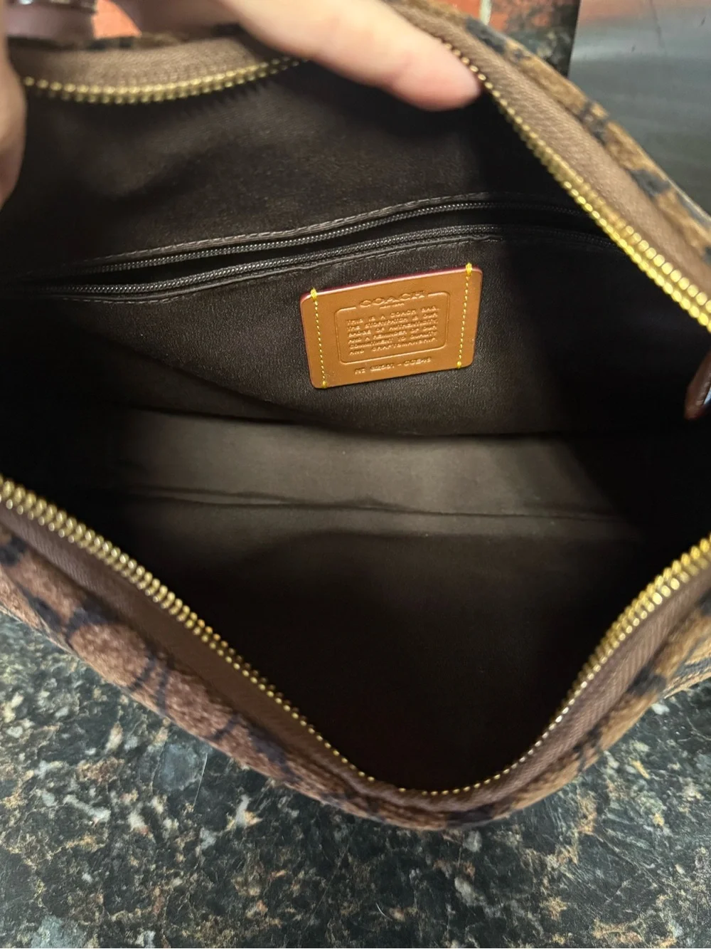 Coach Ella Signature Chenille Shoulder Bag Truffle CCE49 Like New